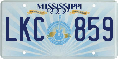 MS license plate LKC859