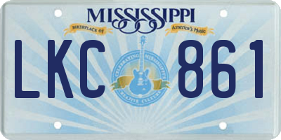MS license plate LKC861