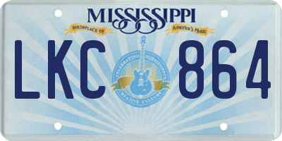 MS license plate LKC864