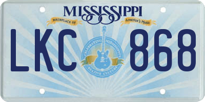 MS license plate LKC868