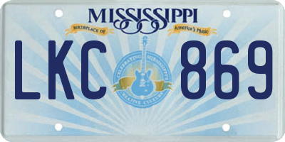 MS license plate LKC869