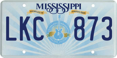 MS license plate LKC873