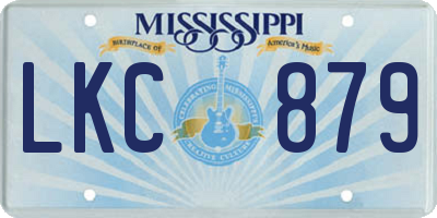MS license plate LKC879