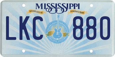 MS license plate LKC880