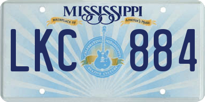 MS license plate LKC884