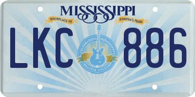 MS license plate LKC886