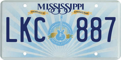 MS license plate LKC887