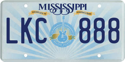 MS license plate LKC888