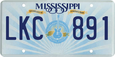MS license plate LKC891