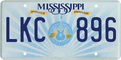 MS license plate LKC896