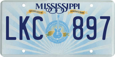 MS license plate LKC897
