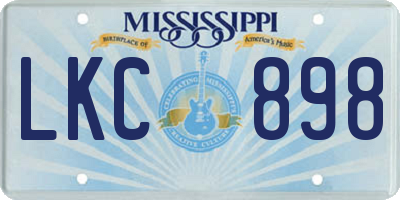 MS license plate LKC898