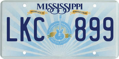 MS license plate LKC899