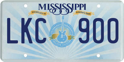 MS license plate LKC900