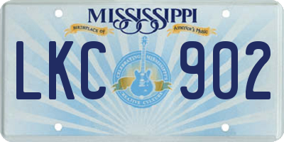 MS license plate LKC902
