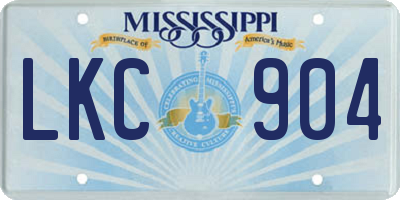 MS license plate LKC904