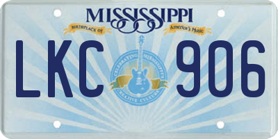 MS license plate LKC906