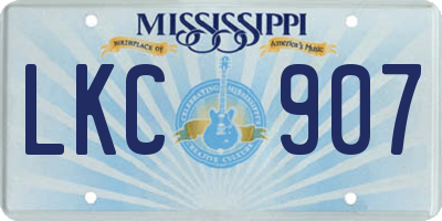 MS license plate LKC907