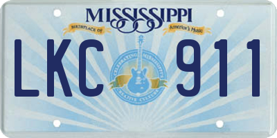 MS license plate LKC911