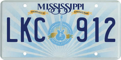 MS license plate LKC912