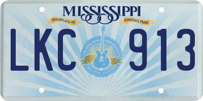 MS license plate LKC913