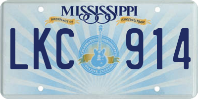 MS license plate LKC914