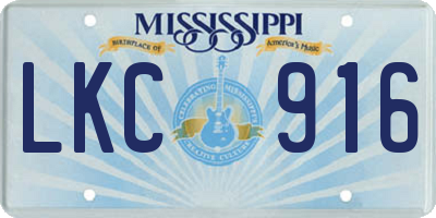 MS license plate LKC916