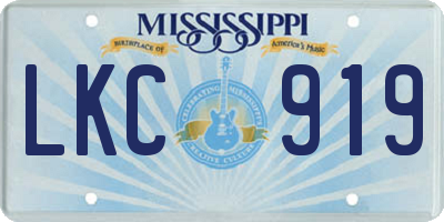 MS license plate LKC919