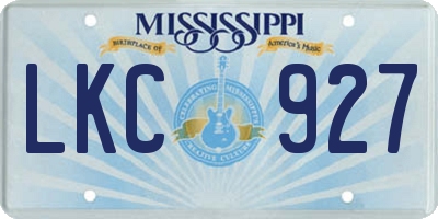 MS license plate LKC927