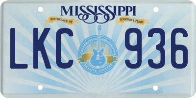 MS license plate LKC936