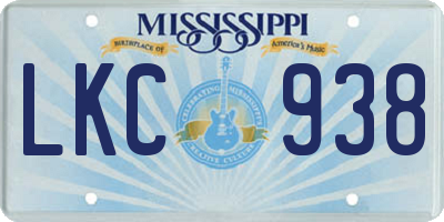 MS license plate LKC938
