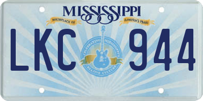 MS license plate LKC944