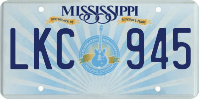 MS license plate LKC945