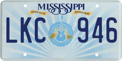 MS license plate LKC946