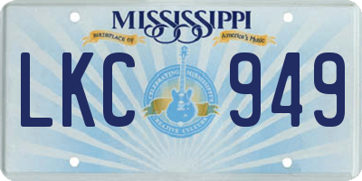 MS license plate LKC949