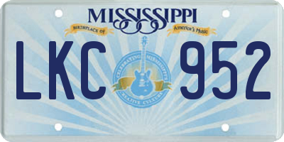 MS license plate LKC952