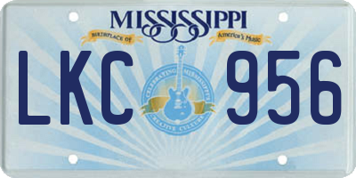 MS license plate LKC956