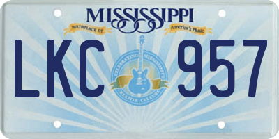 MS license plate LKC957