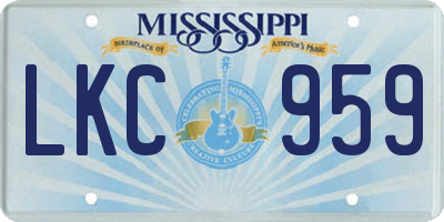 MS license plate LKC959