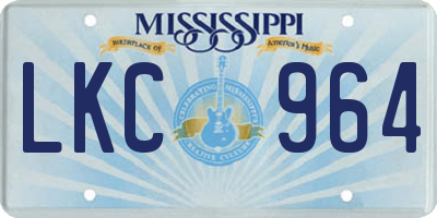 MS license plate LKC964