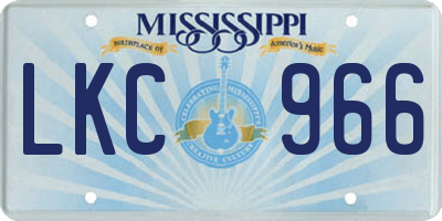 MS license plate LKC966