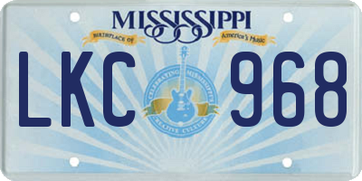 MS license plate LKC968