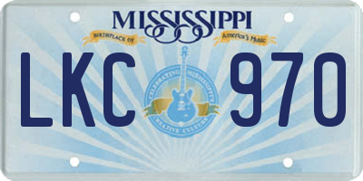 MS license plate LKC970