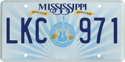 MS license plate LKC971