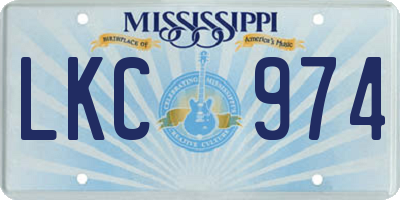 MS license plate LKC974