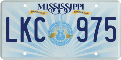 MS license plate LKC975