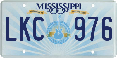 MS license plate LKC976