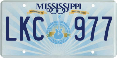 MS license plate LKC977