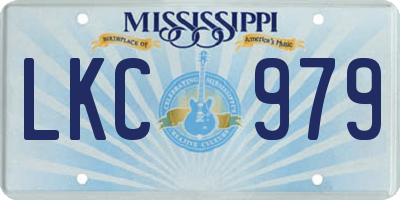 MS license plate LKC979