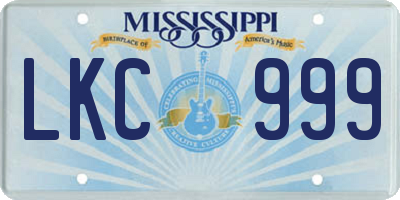 MS license plate LKC999
